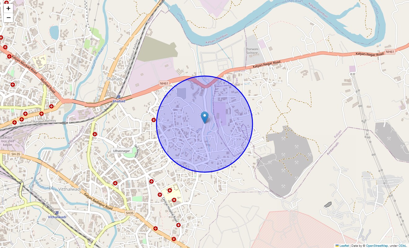 Location Map of Dhobighat, Thane
