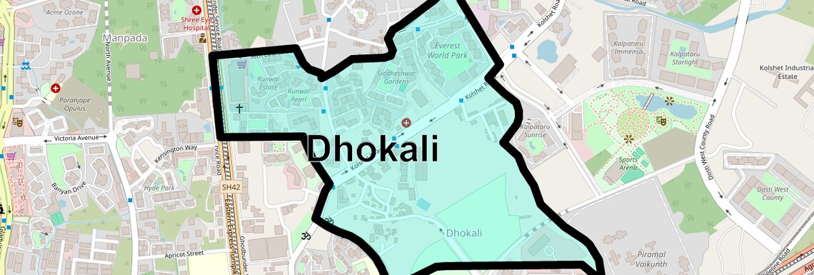 Location Map of Dhokali, Thane