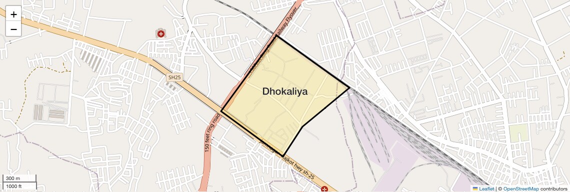 Location Map of Dhokaliya, Rajkot