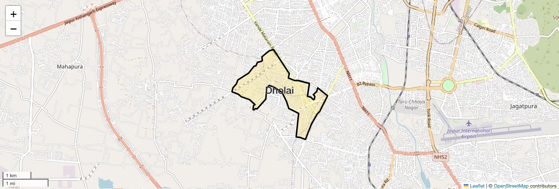 Location Map of Dholai, Jaipur