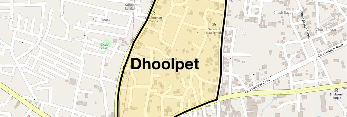 Location Map of Dhoolpet, Hyderabad