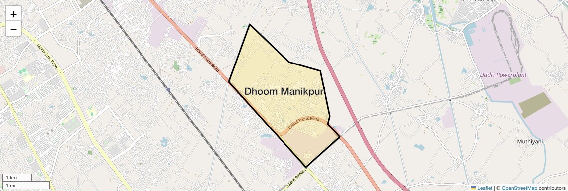 Location Map of Dhoom Manikpur, Greater Noida