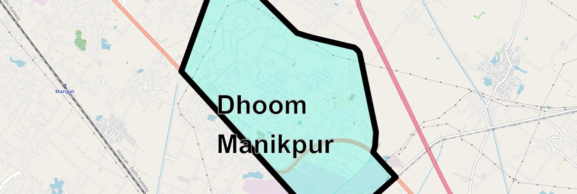 Location Map of Dhoom Manikpur, Greater Noida