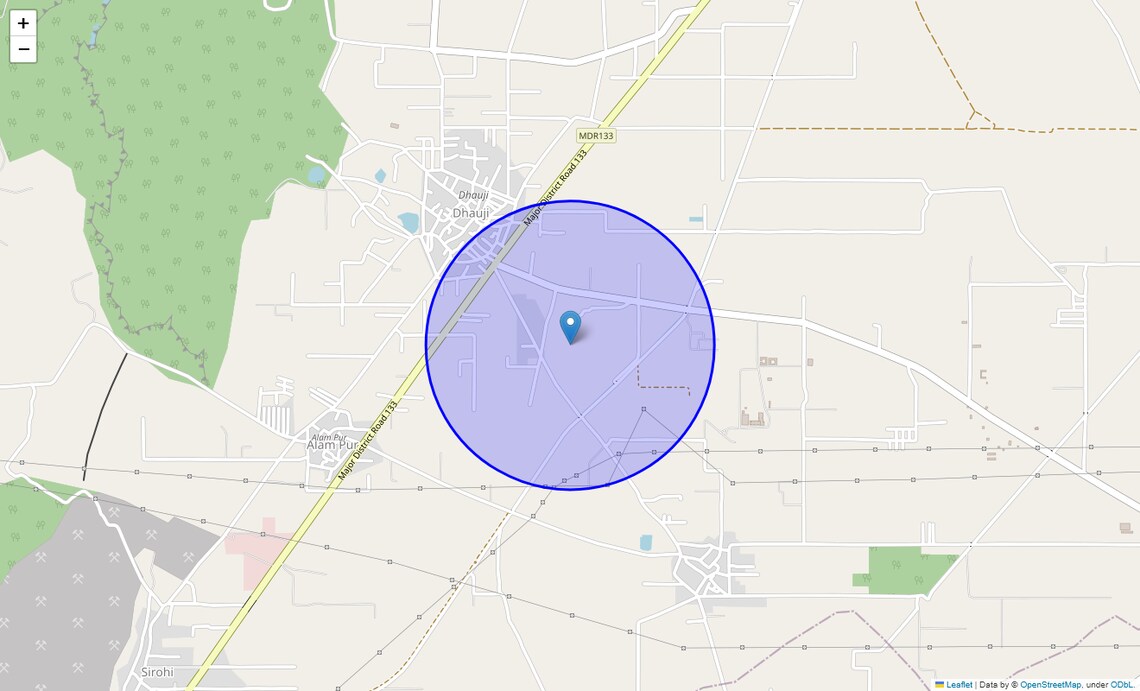 Location Map of Dhouj, Faridabad
