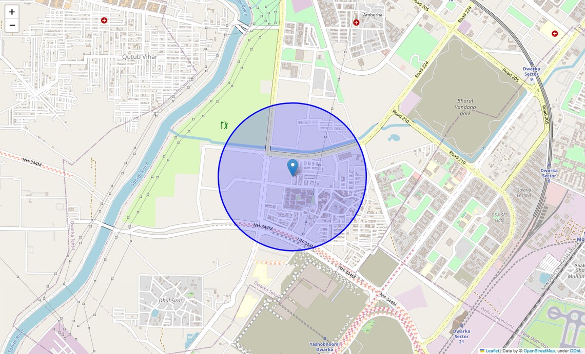 Location Map of Dhul Siras Village, Delhi