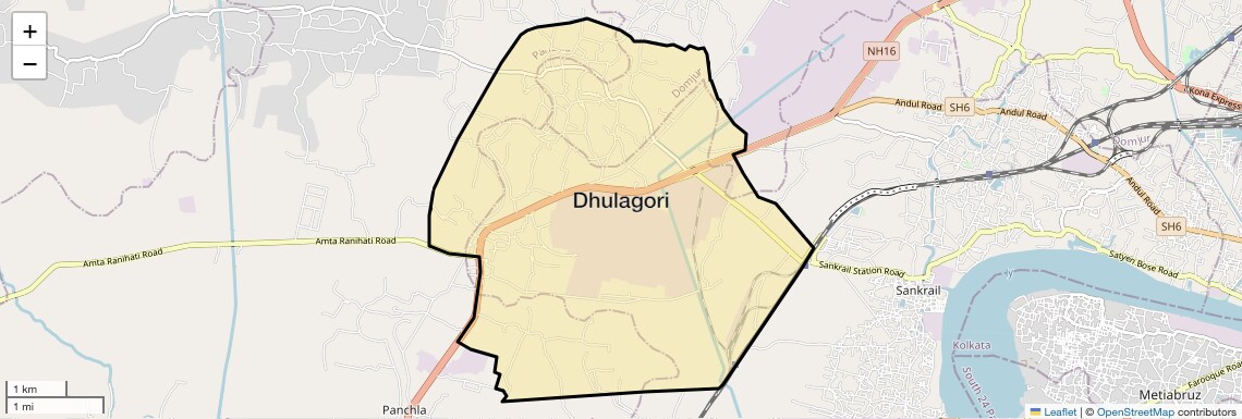 Location Map of Dhulagori, Kolkata