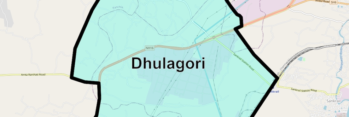 Location Map of Dhulagori, Kolkata
