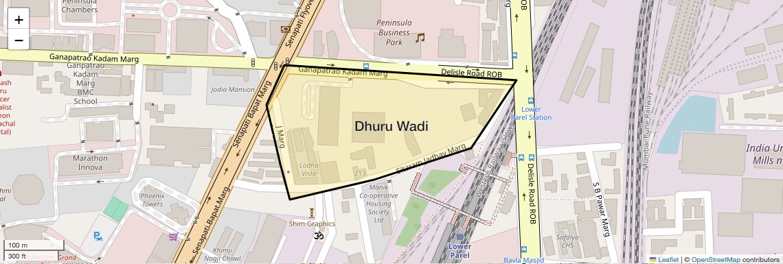 Location Map of Dhuru Wadi, Mumbai