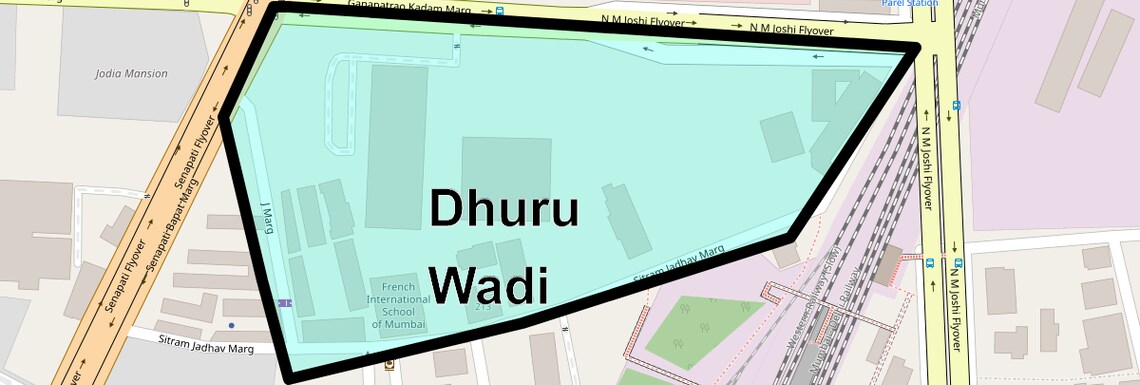 Location Map of Dhuru Wadi, Mumbai