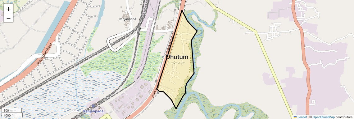 Location Map of Dhutum, Navi Mumbai