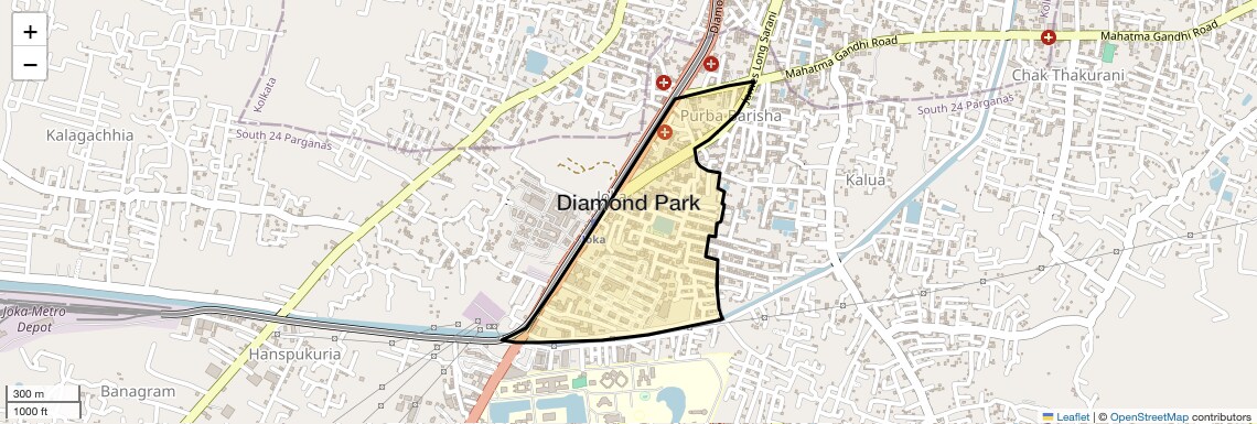 Location Map of Diamond Park, Kolkata