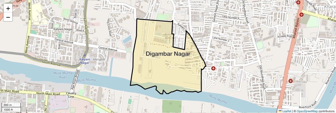 Location Map of Digambar Nagar, Pune