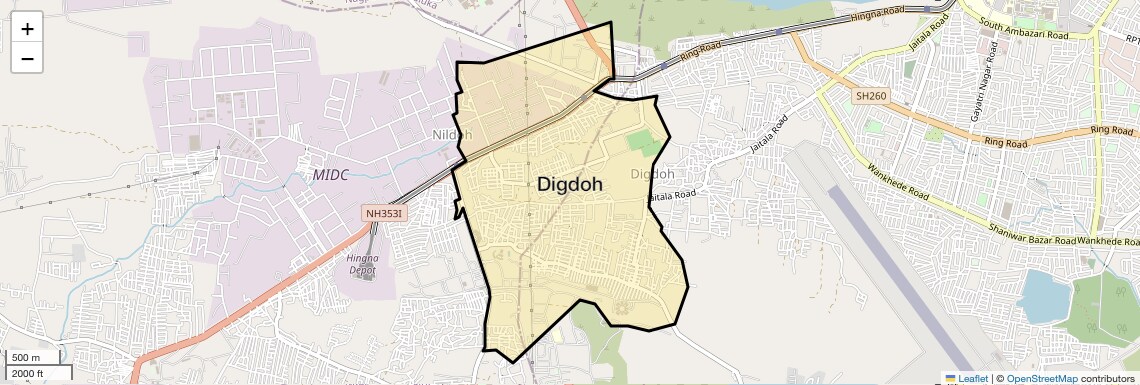 Location Map of Digdoh, Nagpur