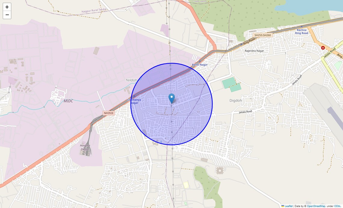 Location Map of Digdoh, Nagpur