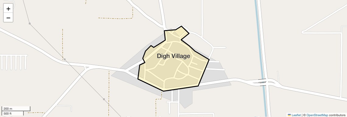 Location Map of Digh Village, Faridabad