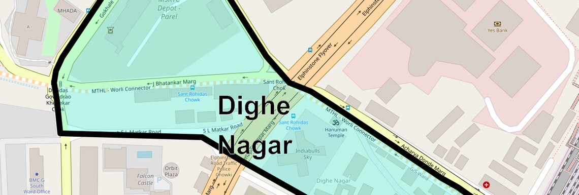 Location Map of Dighe Nagar, Mumbai