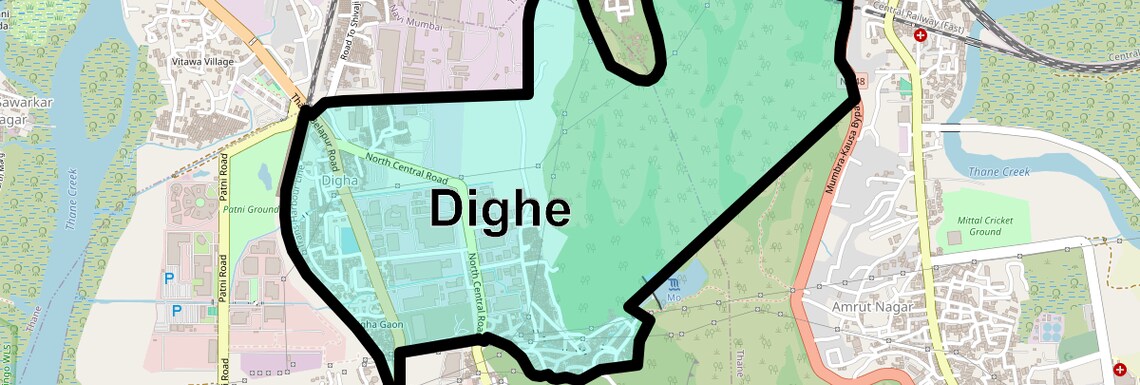 Location Map of Dighe, Navi Mumbai