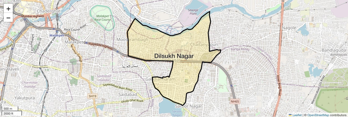 Location Map of Dilsukh Nagar, Hyderabad