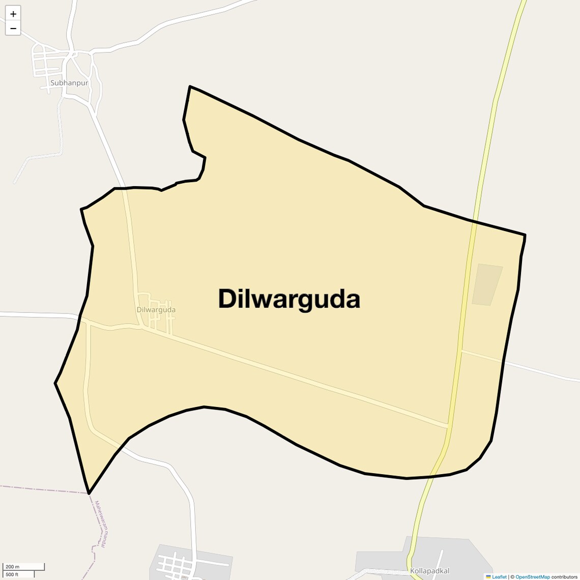Location Map of Dilwarguda, Hyderabad