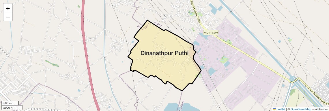 Location Map of Dinanathpur Puthi, Ghaziabad