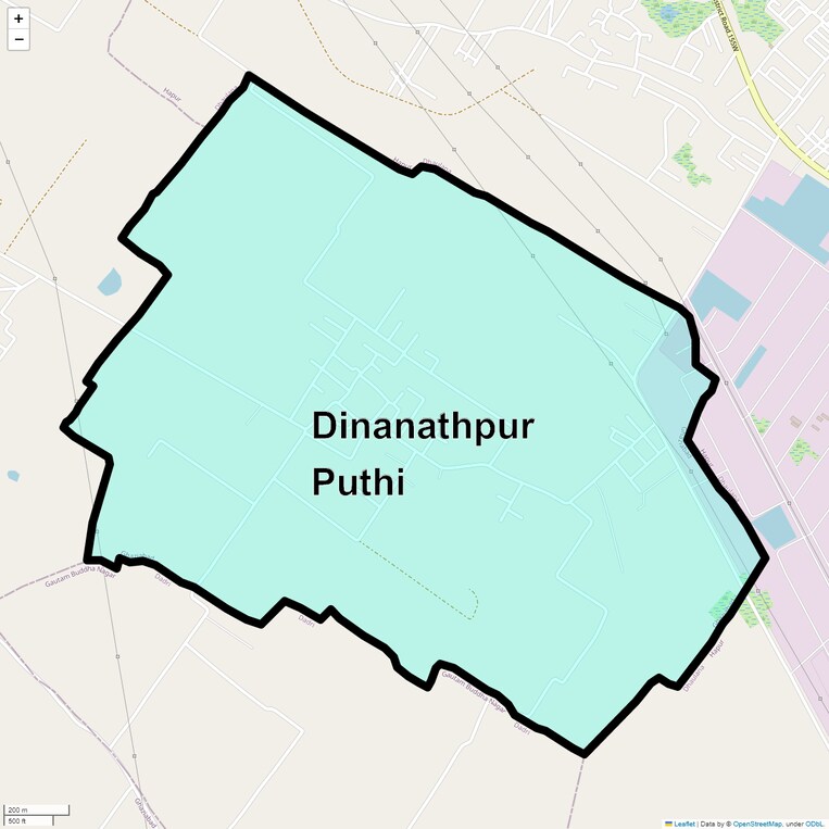 Location Map of Dinanathpur Puthi