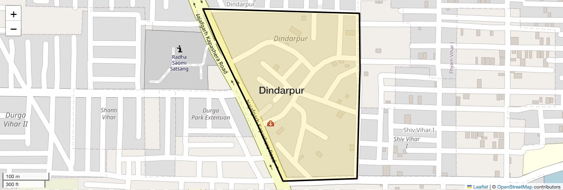 Location Map of Dindarpur, Delhi