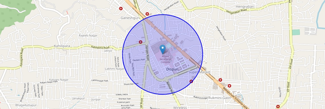 Location Map of Dispur, Guwahati