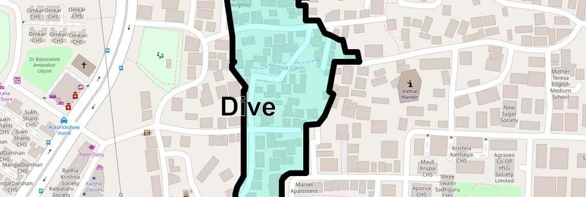 Location Map of Dive, Navi Mumbai