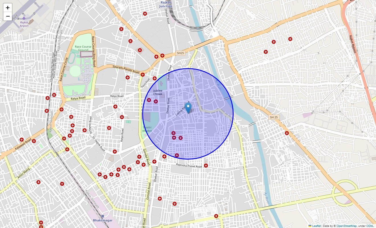 Location Map of Diwanpara, Rajkot