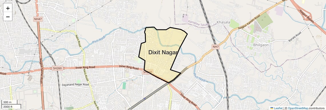 Location Map of Dixit Nagar, Nagpur