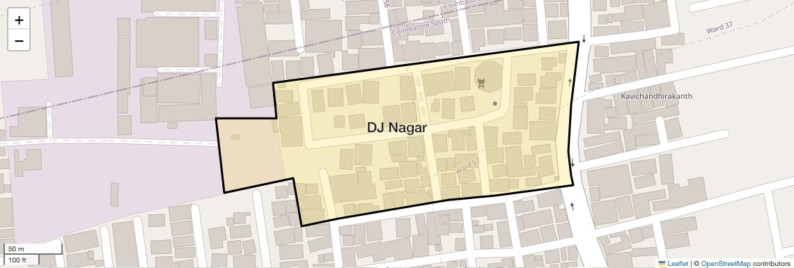 Location Map of DJ Nagar, Coimbatore