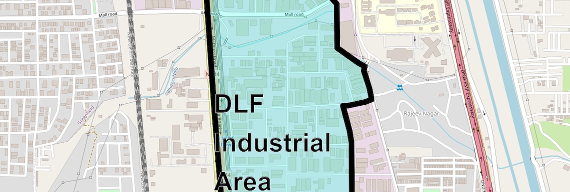 Location Map of Dlf Industrial Area, Faridabad