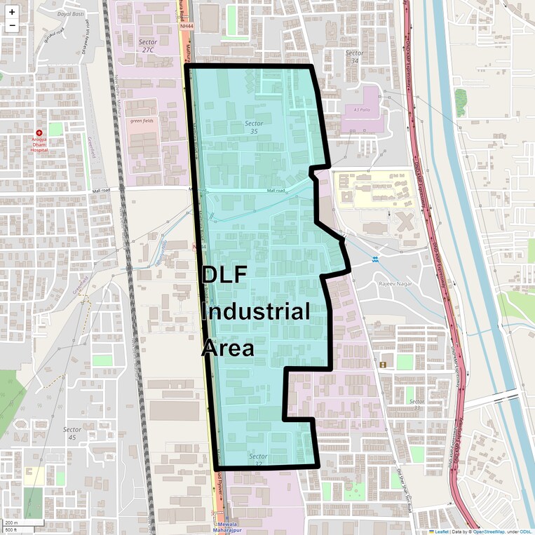 Location Map of Dlf Industrial Area