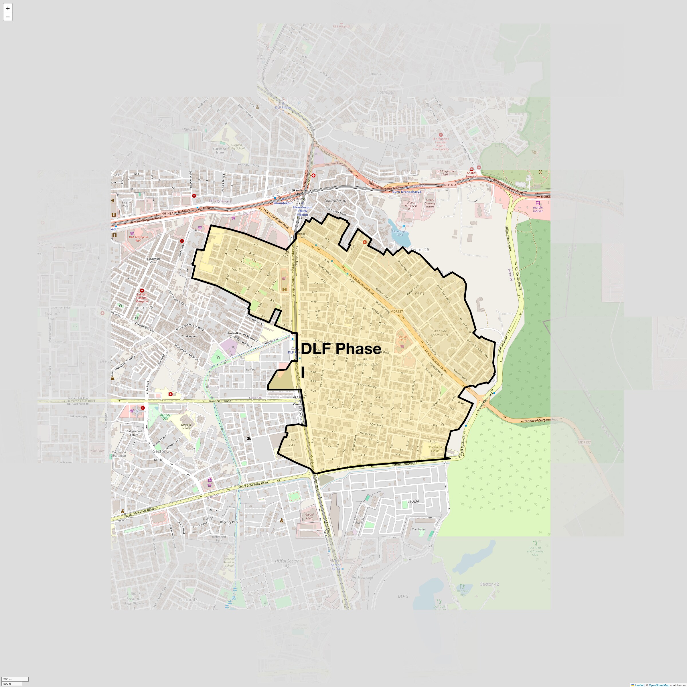 Check Time Travel of DLF Phase I, Gurgaon