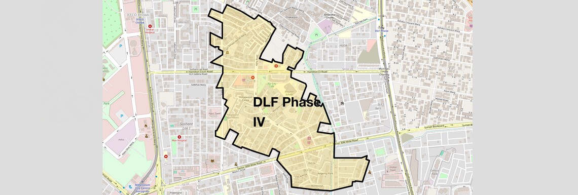 Location Map of DLF Phase IV, Gurgaon