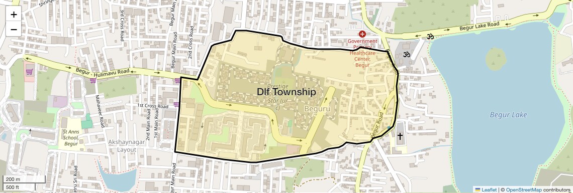 Location Map of Dlf Township, Bangalore