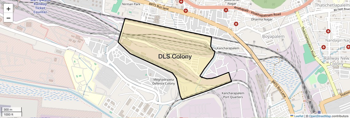 Location Map of DLS Colony, Vizag