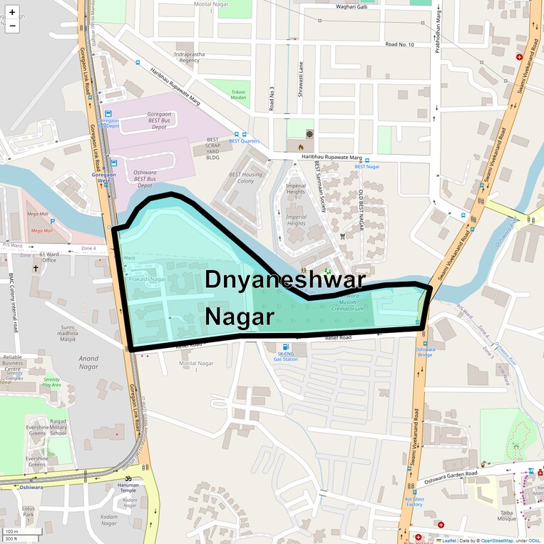 Location Map of Dnyaneshwar Nagar