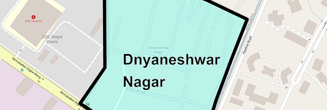 Location Map of Dnyaneshwar Nagar, Thane