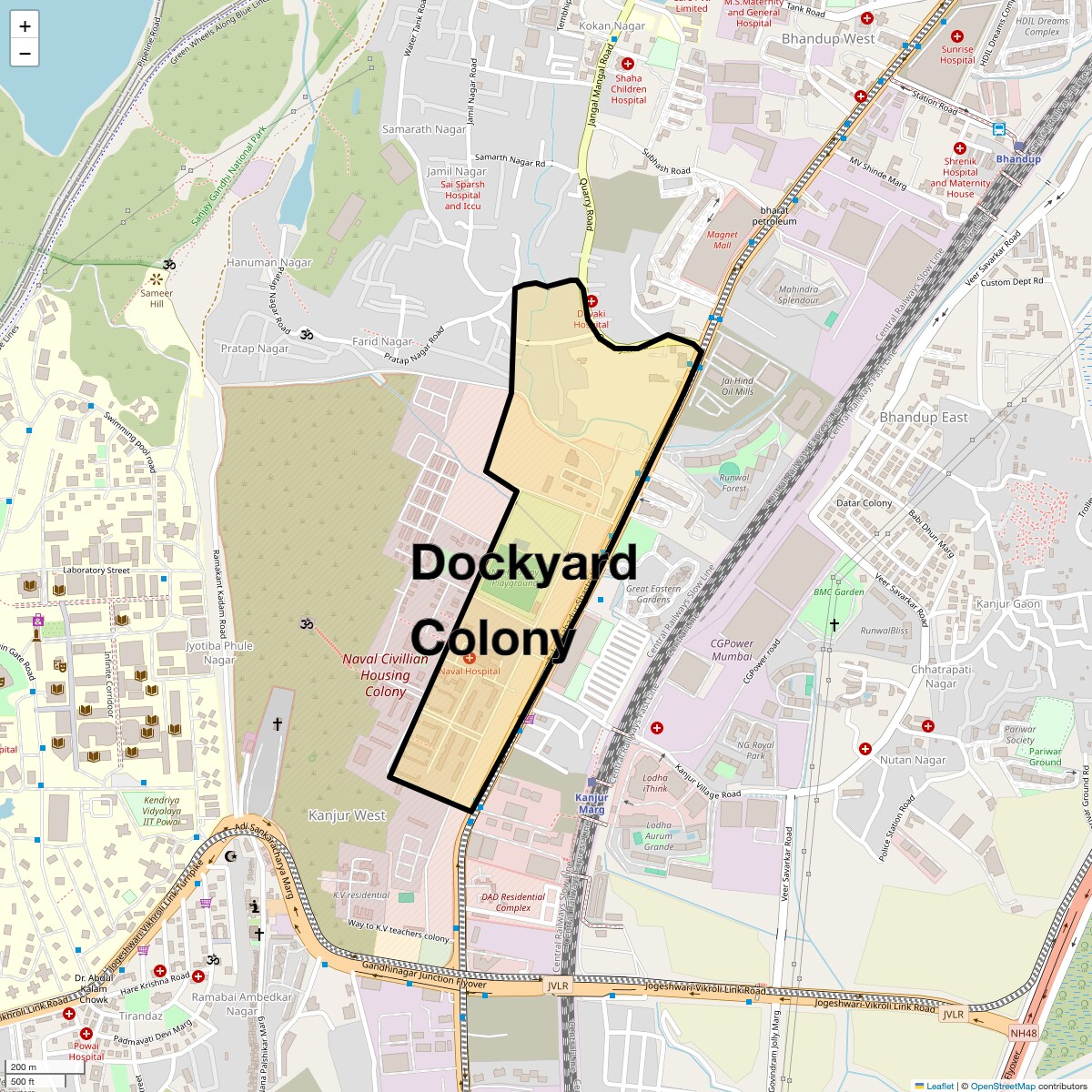 Location Map of Dockyard Colony, Mumbai