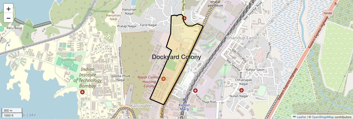 Location Map of Dockyard Colony, Mumbai