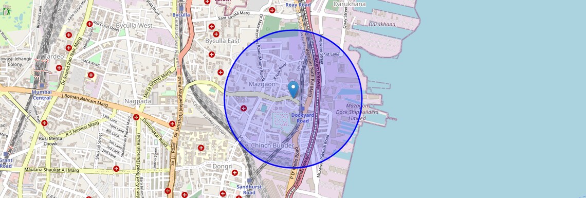 Location Map of Dockyard Road, Mumbai