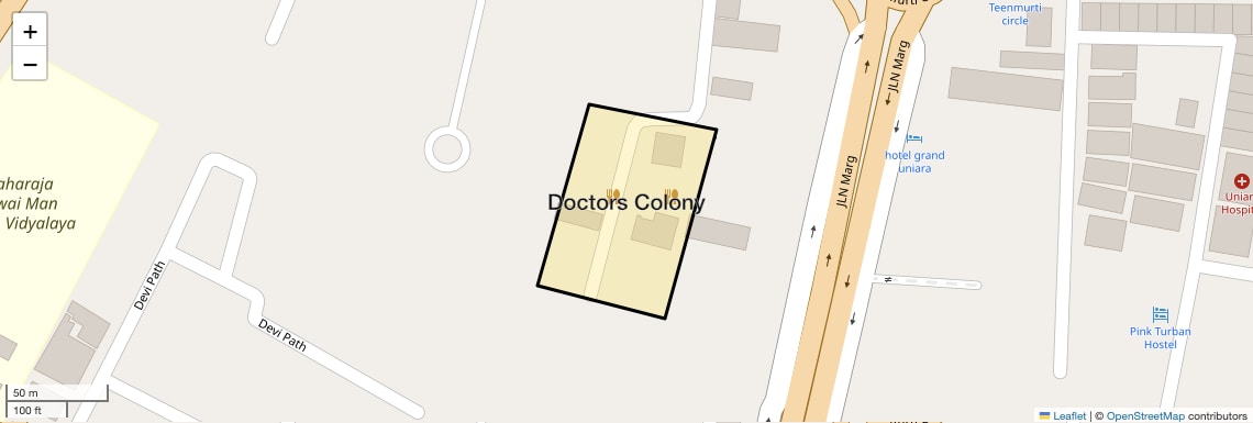 Location Map of Doctors Colony, Jaipur