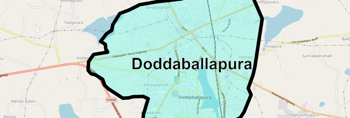 Location Map of Doddaballapura, Bangalore