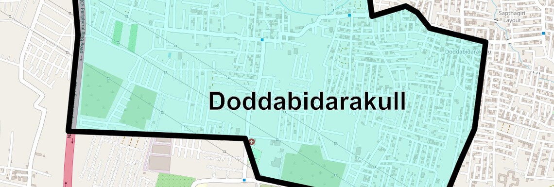 Location Map of Doddabidarakull, Bangalore