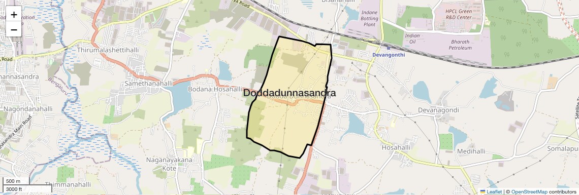 Location Map of Doddadunnasandra, Bangalore