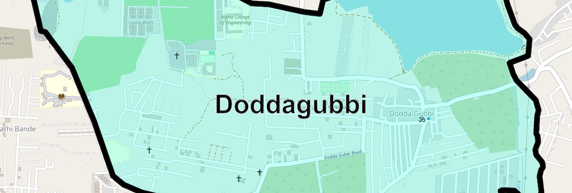 Location Map of Doddagubbi, Bangalore