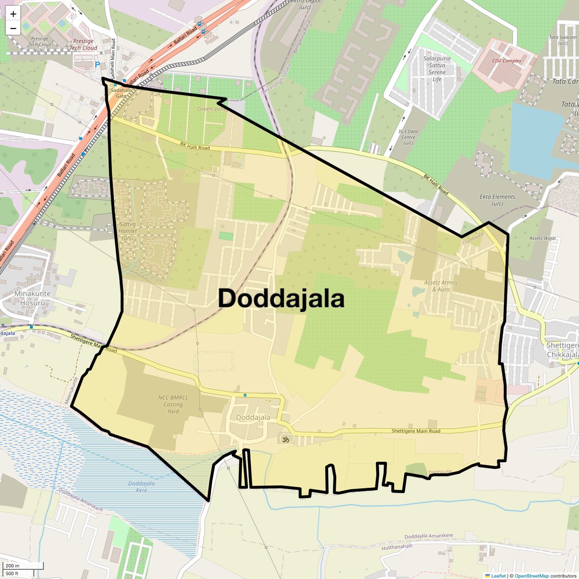 Location Map of Doddajala, Bangalore