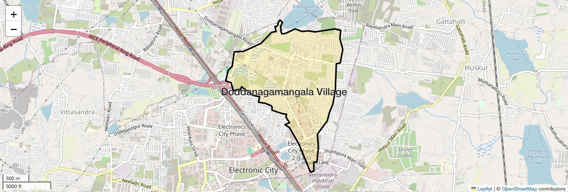 Location Map of Doddanagamangala Village, Bangalore