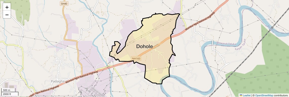 Location Map of Dohole, Thane